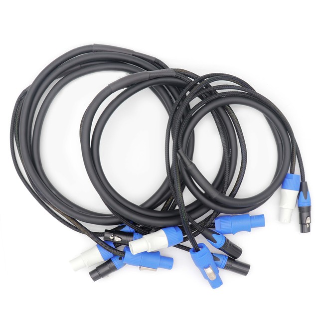 3 Pin 5 Pin Powercon DMX Combo Cable Hybrid Cable with XLR Stage Lighting Power Control Cable