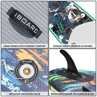 Planche de surf gonflable à double couche renforcée en PVC/EVA avec accessoire de sports nautiques à pompe
