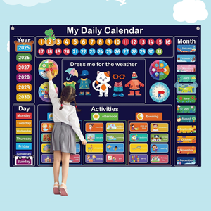 ลดราคา! ปฏิทินผ้าสักหลาดเล่มแรกของฉัน บอร์ดเรื่องราวสำหรับเด็กก่อนวัยเรียน ของตกแต่งผนังห้องเรียน บอร์ดกิจกรรม ของเล่นมอนเตสซอรี่ - Product Image 1