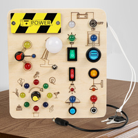 Tableau d'activités Montessori en bois avec interrupteur lumineux LED, jouets sensoriels pour enfants, jouets de voyage pour garçons et filles
