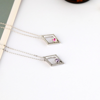 Collar con Colgante de Plata 925 de Lujo con Forma de Diamante y Circonita Mística, Joyería para Mujer, Suministro Directo de Fábrica