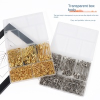 Vente Flash Transfrontalière : Lot de 320 Épingles de Sûreté Brodées en PVC Résistantes à l'Eau, Dorées/Argentées, Multi-Spécifications Mixtes