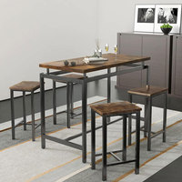 NBHY 5 Pcs Table haute de cuisine et chaises Pub Coffee Counter Bar Breakfast Table Set