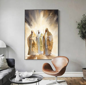 Tre saggi in cerca, prostranti davanti al bambino divino - Product Image 3