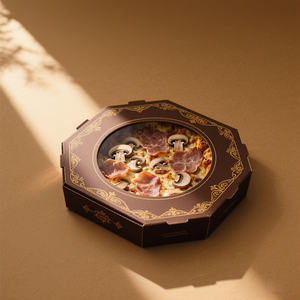 Caja redonda para comida con tapa <span class=keywords><strong>de</strong></span> madera desechable <span class=keywords><strong>Pizza</strong></span> y pastel <span class=keywords><strong>de</strong></span> queso Embalaje desechable Caja <span class=keywords><strong>de</strong></span> cartón Pyramid Cheesecake Food Box - Product Image 1