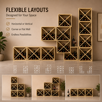 Système de cave à vin modulaire en bois, grande solution de stockage pour bar à domicile, villa, restaurant, hôtel, projet