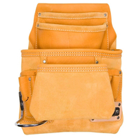 Sac à outils et à clous pour charpentier Custom Craft I933, en cuir de vachette de première qualité, durabilité professionnelle de qualité supérieure