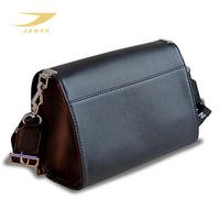 JANYON Professionelle Damen-Umhängetasche mit Individuellem Logo-Druck, Breitem Riemen, Hartschalen-Etui aus Echtem Leder, Schulter- und Handtasche