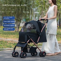 Poussette pliable légère en métal pour chiens et chats, pour les promenades en plein air