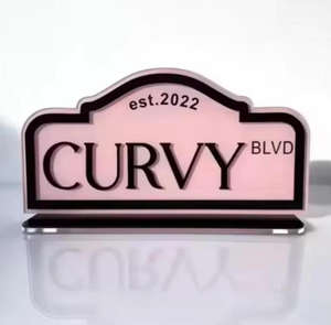 Panneau de table rose Instagram Facebook personnalisé, miroir en acrylique doré, panneau d'entreprise <span class=keywords><strong>Twitter</strong></span> YouTube, panneau en acrylique personnalisé - Product Image 6