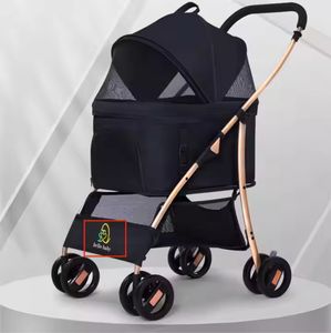 Sıcak satış evcil hayvan arabası arabası lüks 4 tekerlekler kediler sepeti tasarımcı köpek pet fincan tutucu arabası ile pram köpekler ve kediler için - Product Image 5