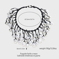 Femmes Punk Sweet Cool Spice Girl Lumière De Luxe Plaqué Or À La Main Tissé Imitation Perle Gland Déclaration Femmes Collier