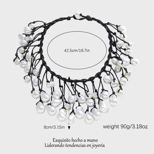 Kalung rumbai mutiara imitasi wanita, kalung buatan tangan berlapis emas mewah bumbu keren manis Punk - Product Image 6