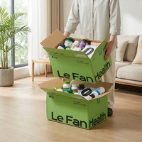 Boîtes d'emballage d'expédition en carton ondulé kraft résistant, biodégradable, réutilisable, avec logo imprimé