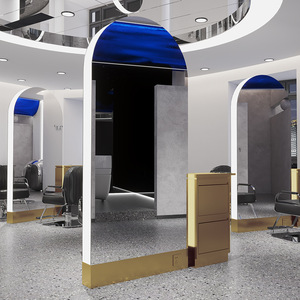 Estación <span class=keywords><strong>de</strong></span> espejo <span class=keywords><strong>de</strong></span> doble cara cuadrada decorativa sin marco para salón <span class=keywords><strong>de</strong></span> belleza, barbería - Product Image 6