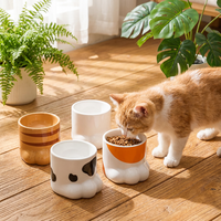 Gamelle surélevée en céramique pour chat, design ergonomique, protection cervicale, anti-renversement, compatible lave-vaisselle, vente en gros