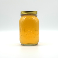 Frasco de Vidrio Transparente con Relieve y Tapa Metálica Dorada de Rosca, Frasco de Boca Ancha de Grado Alimenticio para Mermelada, Miel, Conservas, con Logotipo Personalizado