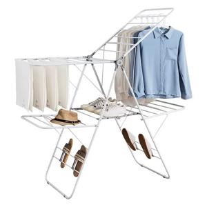 Séchoir à <span class=keywords><strong>linge</strong></span> métallique multi-usages pour intérieur et extérieur, avec ailes réglables, pliable, autoportant - Product Image 1