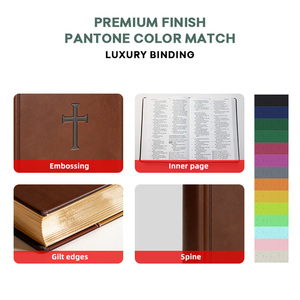 Bibbia Sacra in Pelle Edizione Lettere Rosse KJV con Pagina di Presentazione Design Unico Bordo Dorato <span class=keywords><strong>Libro</strong></span> Biblico Innovativo - Product Image 2