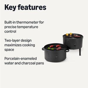 Barbecue portable au charbon de bois, grill vertical, fumoir BBQ - Product Image 4