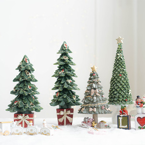 Dropshipping Shopify Resin Santa Claus Music <b>Box</b> <b>Christmas</b> Tree Spinning Desktop Ornament Holiday Gift Decor - Product Image 5