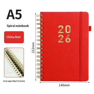 2026 High Quality Spiral Bound High-End Kraft Paper Hardcover Notebook English Strap Calendar Daily Plan Efficiency Manual - Product Image 5