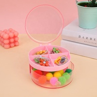 Boîte de rangement en plastique rose en forme de cœur pour cosmétiques et bijoux, boîtes de bureau pour boucles d'oreilles et bagues, pour enfants et projets DIY