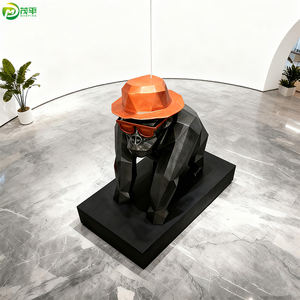 Moderne Cartoon Maoping Marke Maßgefertigte Umweltfreundliche Europäische Design Kunstharz Große Tier Outdoor-Dekorationen Schimpansen-Skulptur - Product Image 4