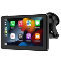 Estéreo Portátil para Auto con Pantalla Táctil LCD de 7 Pulgadas, CarPlay Inalámbrico, Android Auto, Airplay, Bluetooth, Manos Libres, Mirror Link, AUX, Transmisor FM