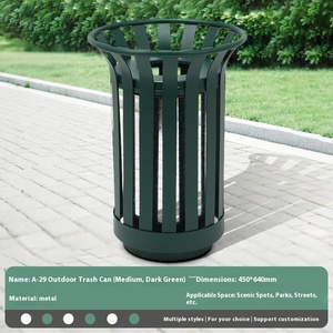 Cesto di fiori apertura in piedi all'aperto pattumiera grande bidone dei rifiuti per cortile Villa Area panoramica comunità del parco senza <span class=keywords><strong>coperchio</strong></span> - Product Image 3