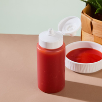 Botol Plastik PET Tekan 40mm Kaliber 200ml, Stoples Makanan Kosong Dengan Tutup Flip Top untuk Kemasan Selai, Saus, Kecap, Grosir