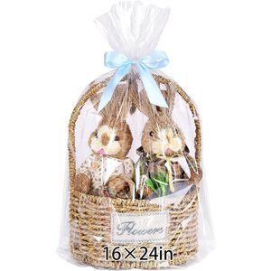 ถุงของขวัญเซลโลเฟนขนาด 16x24 นิ้ว ใส สำหรับของเล่นและของขวัญ บรรจุภัณฑ์ที่ทนทาน - Product Image 1