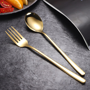 Cuchara larga coreana de acero inoxidable 304 dorada, cuchara portátil para cantina, estudiantes y comidas occidentales - Product Image 3
