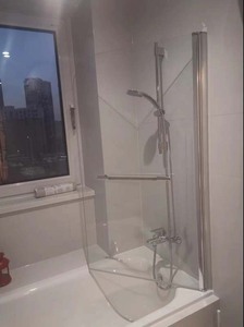 Schermo <span class=keywords><strong>doccia</strong></span> in vetro con design divisorio per vasca da bagno - Product Image 3