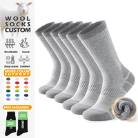 Chaussettes de randonnée en laine mérinos de haute qualité, épaisses et chaudes pour l'hiver, chaussettes en laine personnalisées, chaussettes de sport en laine pour hommes