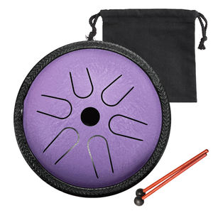 Hluru gros Mini réservoir à main tambour de poche 5.5 pouces 6 Note Instrument de musique <span class=keywords><strong>Handpan</strong></span> pour enfants avec renflement TP6 tambour de langue en acier - Product Image 1