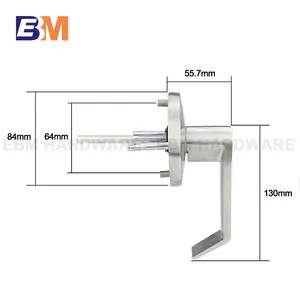 Serrure de porte coupe-feu, poignée de levier de barre de panique en acier inoxydable satiné 304 garniture de verrouillage dispositif de sortie de la porte poignée extérieure