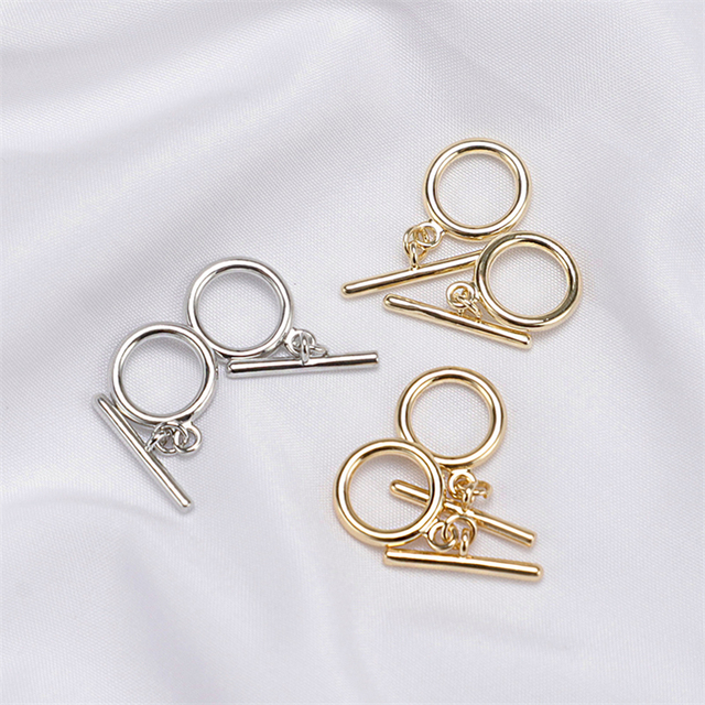 Ot Clasp for Custom Necklaces Earrings-Simple Style 18K Gold Plated Smooth Jewelry Clasp for Jewelry Accessories Making