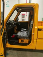 Mini pick-up électrique 72V, carrosserie compacte de 3475 mm, cabine en acier deux places, capacité de charge de 500 kg, pour l'entretien des jardins et des campus