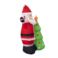 Décoration de Noël gonflable de 1,5 m, Père Noël et sapin de Noël avec LED, pour extérieur, jardin, fête de Noël