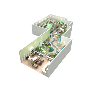 Équipement de terrain de jeu intérieur sur le thème de <span class=keywords><strong>la</strong></span> forêt naturelle personnalisé avec fosse à balles et toboggan pour enfants, aire de jeux intérieure, espace de jeu de rôle - Product Image 1