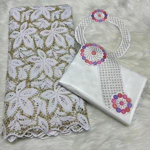 ชุดผ้าบาซิน Vogue จับคู่ง่าย ผ้าบาซินเรียบ แต่งลูกไม้ฝรั่งเศส ยาว 2.5 หลา แต่ละผืน ผ้าคุณภาพสูงสำหรับสุภาพสตรี - Product Image 4