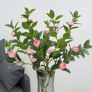 Fleurs artificielles de camélia <span class=keywords><strong>japonica</strong></span> faites à la main en gros pour la décoration intérieure de festivals - Product Image 4