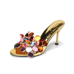 Nouvelles sandales décontractées pour femmes à talon aiguille en <span class=keywords><strong>cuir</strong></span> verni à bout ouvert, pour le commerce transfrontalier - Product Image 5