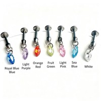 Pendentif étoile multicolore ASTM F136 en titane, style punk, clou de nez, boucles d'oreilles clous, incrusté 5A, pour mariage et fête