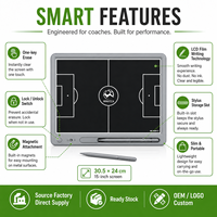 Tableau tactique électronique LCD portable double face pour entraînement de football, tablette d'écriture pour dessin sur terrain de football