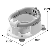Siège de bain pour bébés de 6 mois et plus, avec ventouses, design ouvert, amovible, antidérapant, facile à nettoyer, en plastique