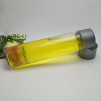 Bouteille d'eau en verre Voss cylindrique à parois droites en gros avec bouchon pour eau minérale