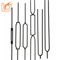 Balustres en fer forgé creux plats enduits de poudre modernes faciles à installer en gros pour rampe d'escalier intérieur