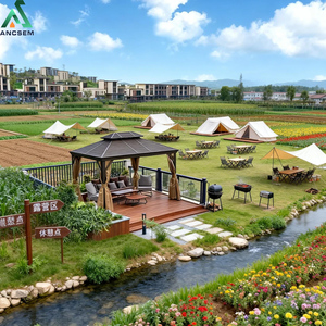 Pavillon <span class=keywords><strong>de</strong></span> <span class=keywords><strong>jardin</strong></span> <span class=keywords><strong>en</strong></span> métal imperméable ANCSEM pour l'extérieur, avec toit rigide <span class=keywords><strong>en</strong></span> aluminium, rideaux et moustiquaire - Product Image 4